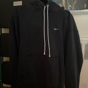 Nike Charcoal Hoodie with White Drawstrings